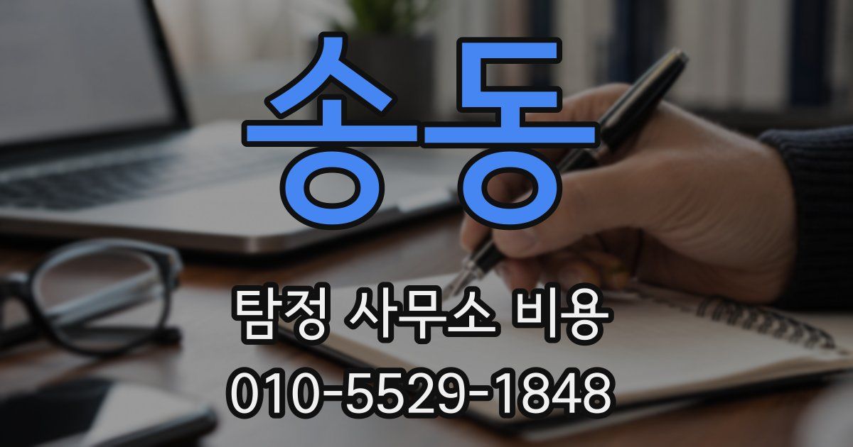 송동 탐정 사무소 비용