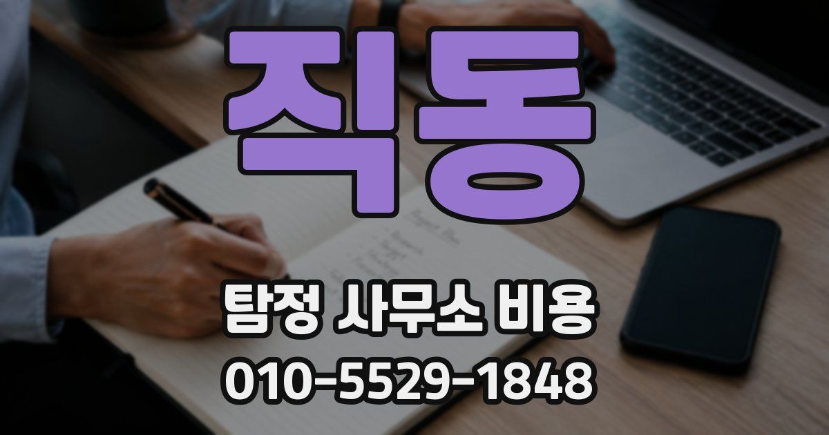 직동 탐정 사무소 비용
