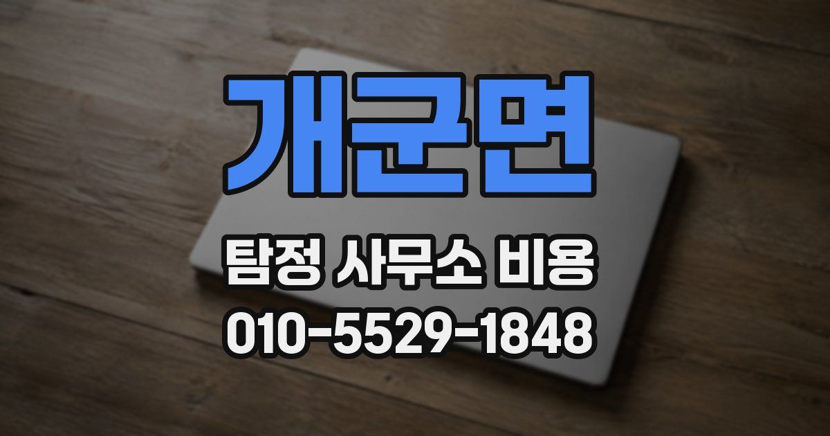 개군면 탐정 사무소 비용