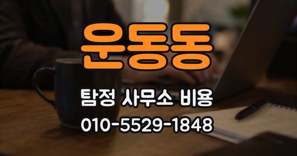 운동동 탐정 사무소 비용