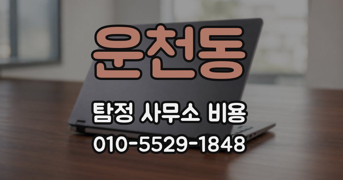 운천동 탐정 사무소 비용