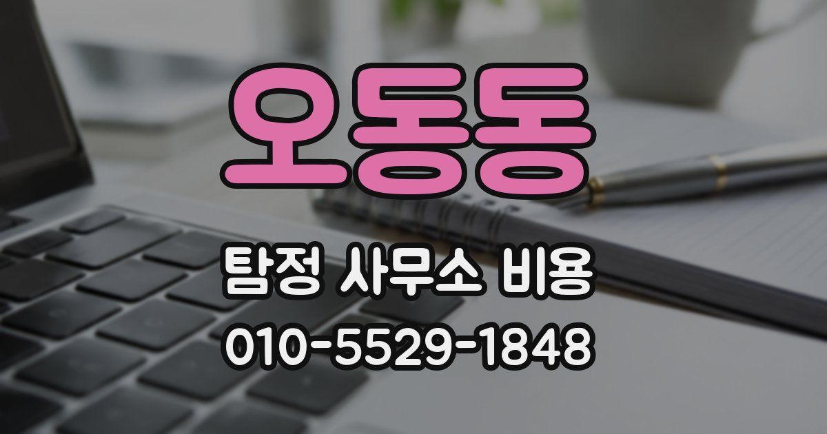 오동동 탐정 사무소 비용