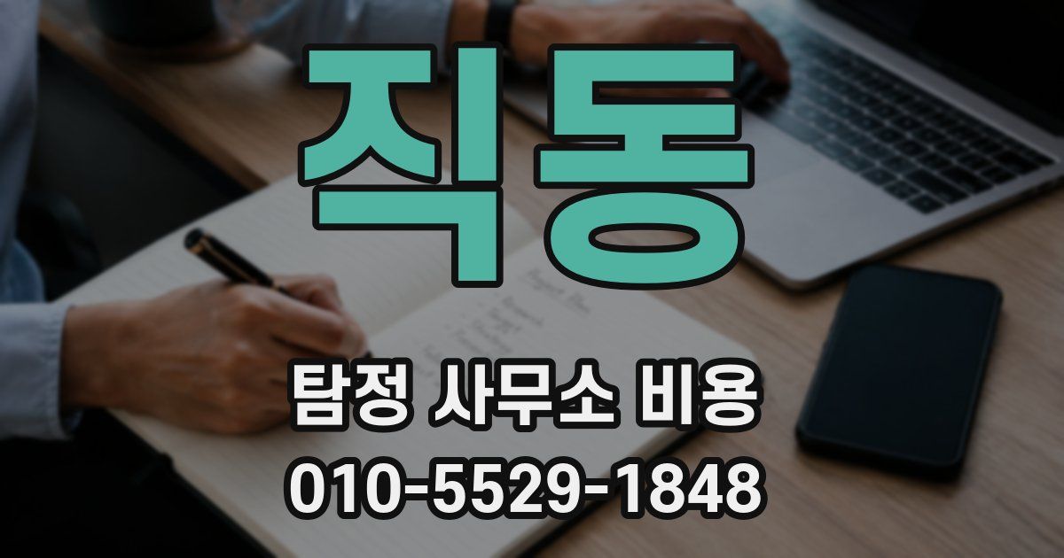 직동 탐정 사무소 비용