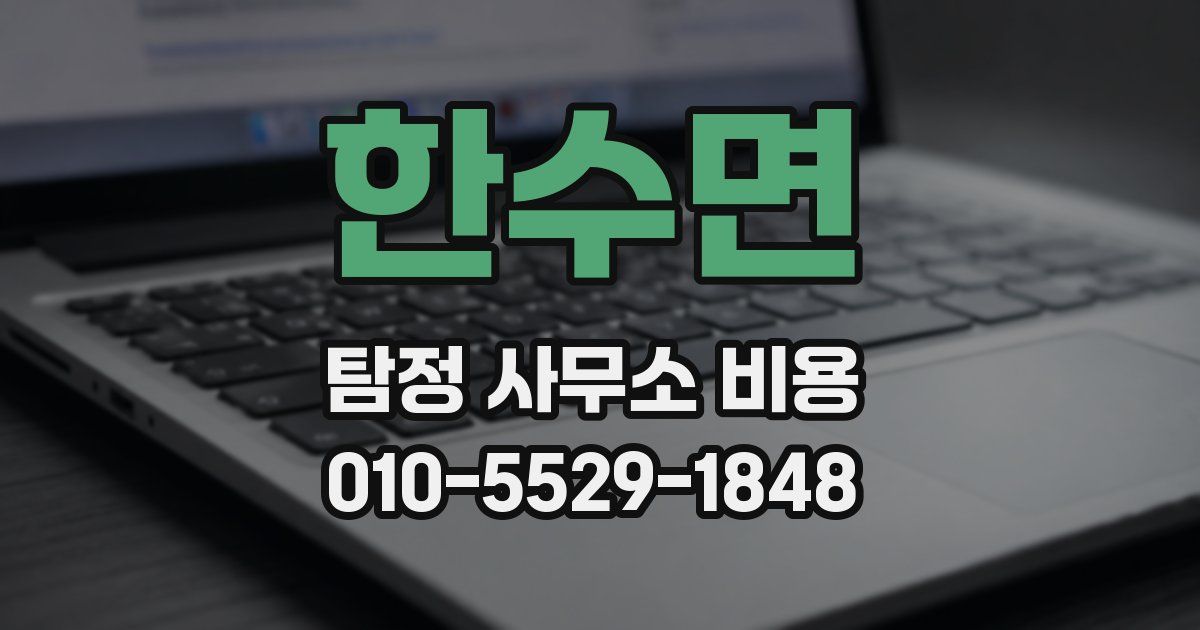 한수면 탐정 사무소 비용