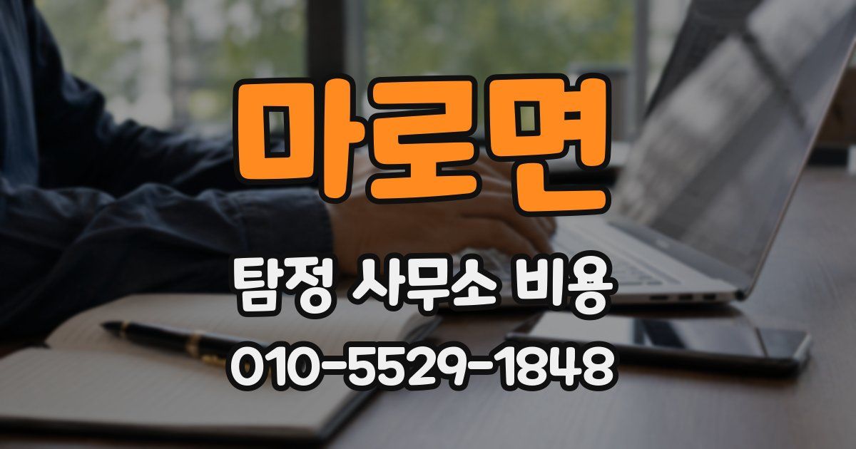 마로면 탐정 사무소 비용