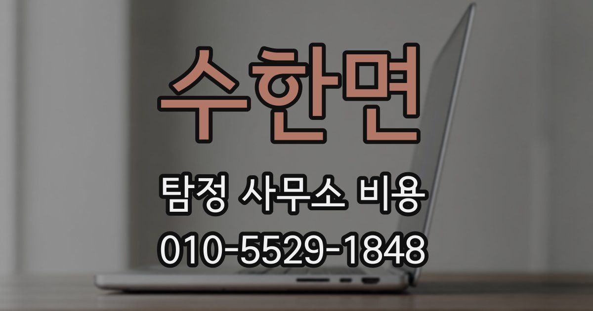 수한면 탐정 사무소 비용