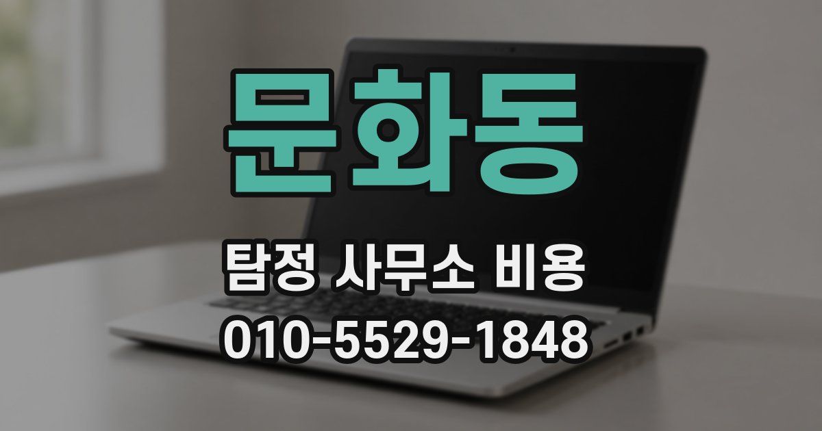 문화동 탐정 사무소 비용
