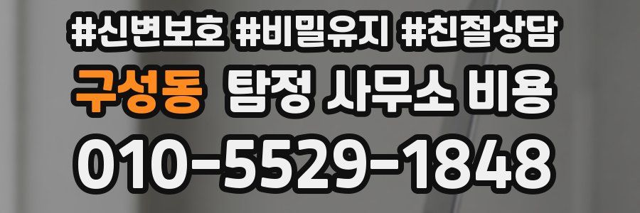 구성동 탐정 사무소 비용