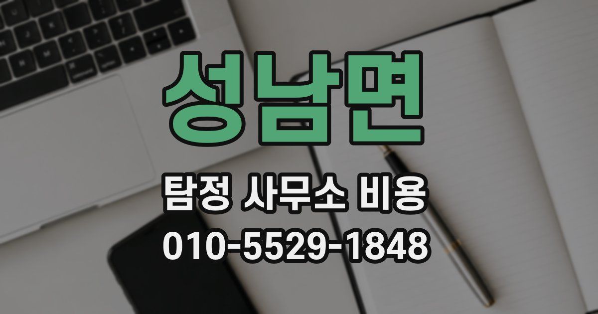 성남면 탐정 사무소 비용