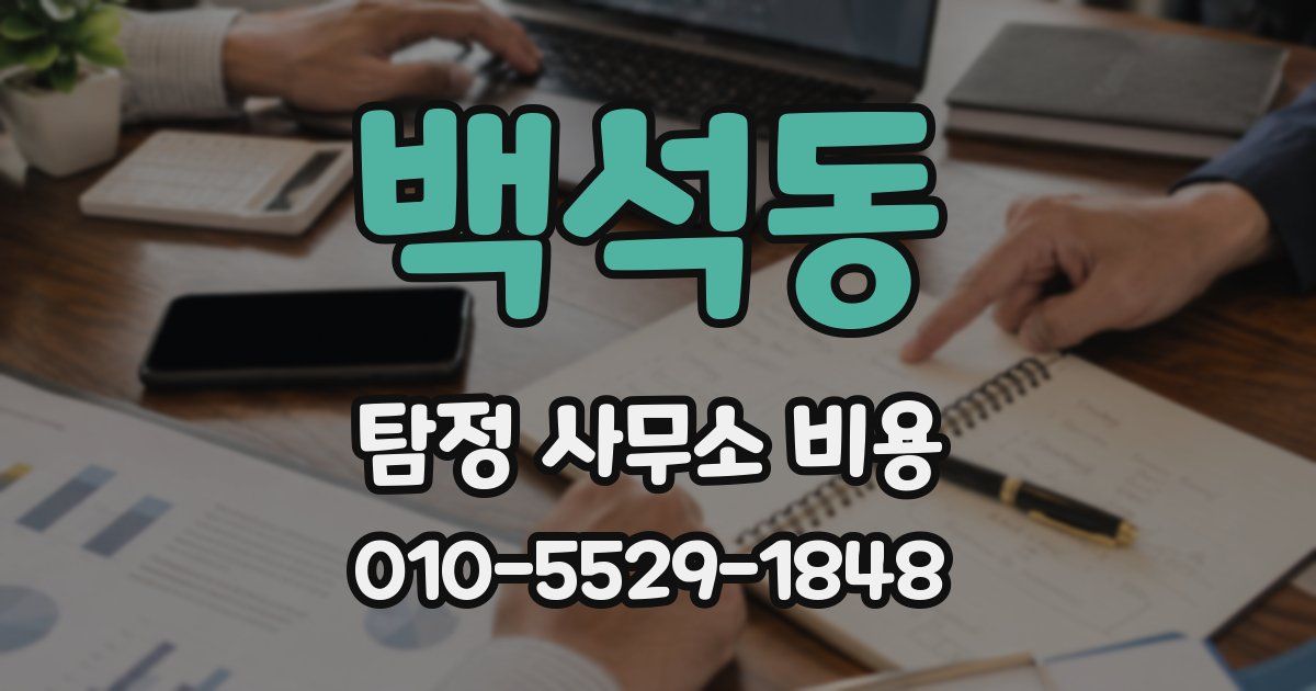 백석동 탐정 사무소 비용