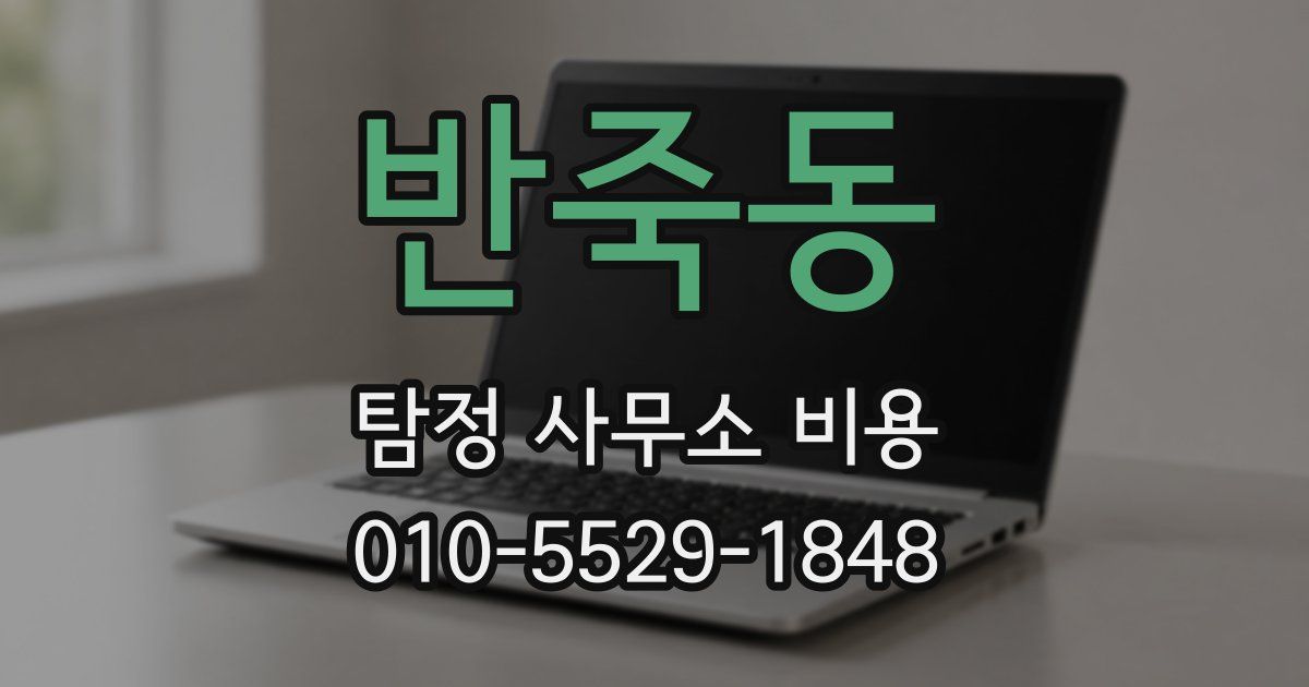 반죽동 탐정 사무소 비용