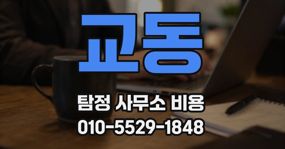 교동 탐정 사무소 비용