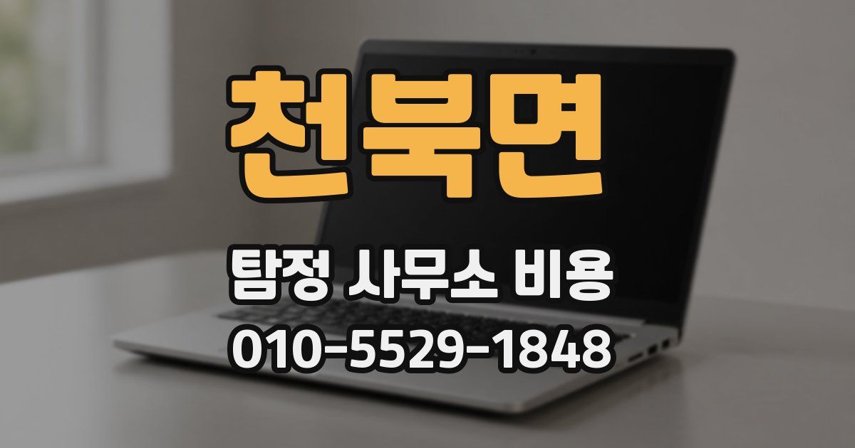 천북면 탐정 사무소 비용