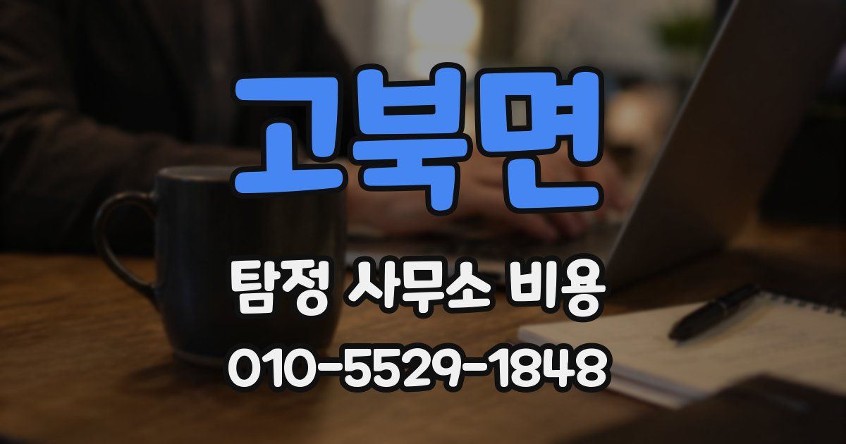 고북면 탐정 사무소 비용