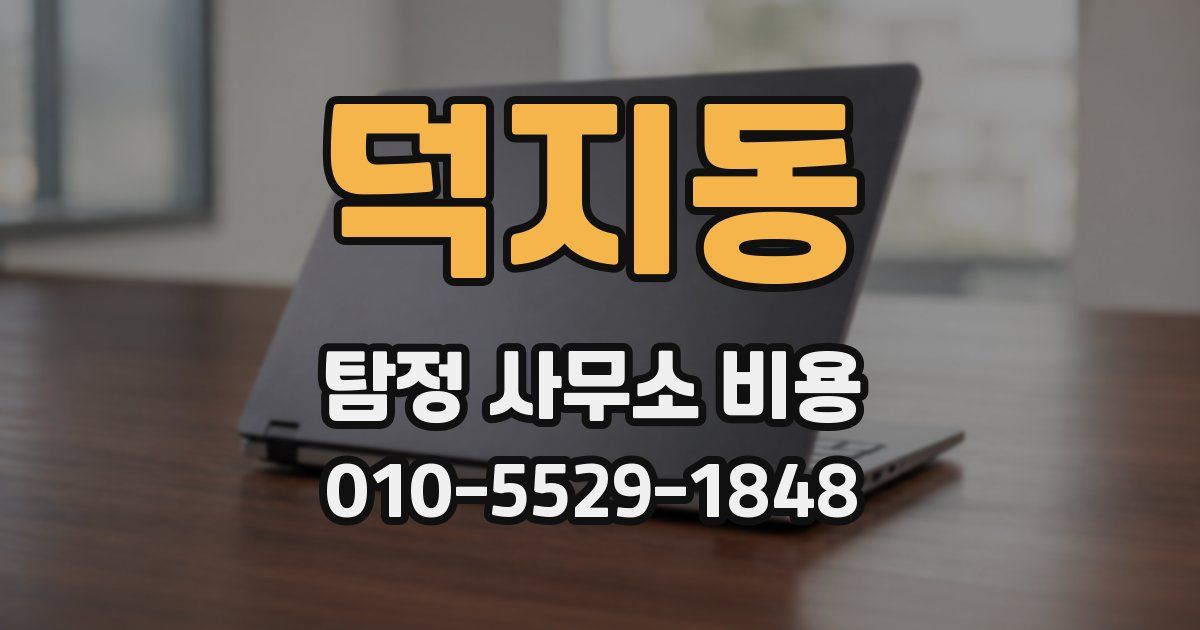 덕지동 탐정 사무소 비용