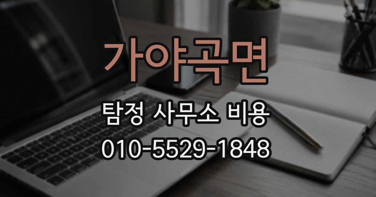 가야곡면 탐정 사무소 비용