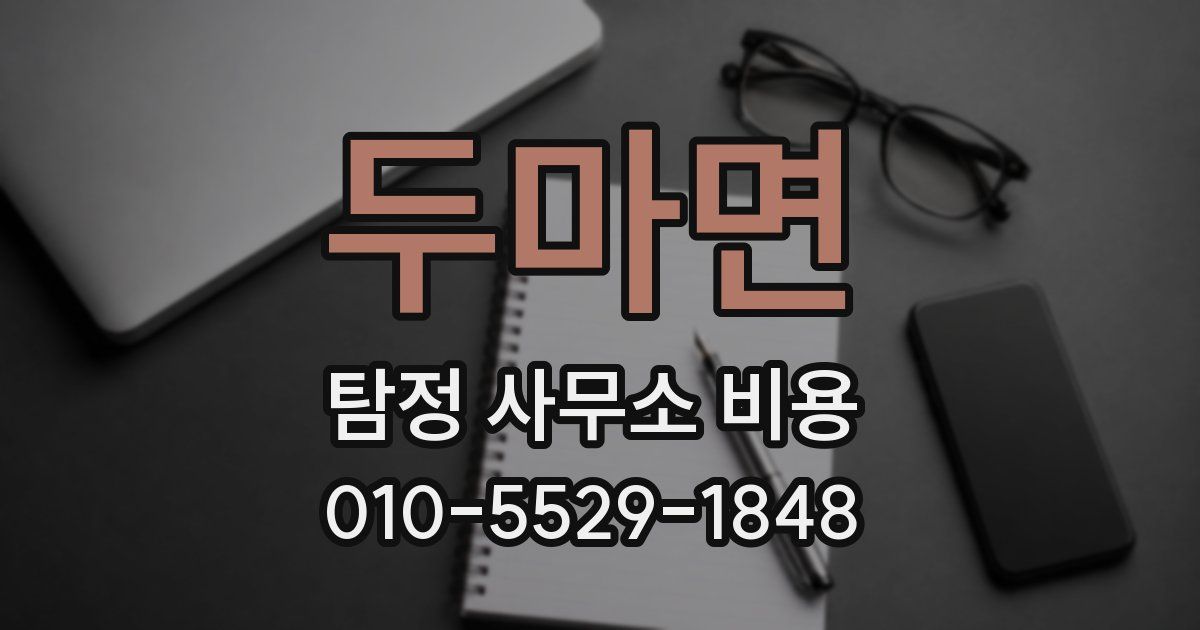 두마면 탐정 사무소 비용