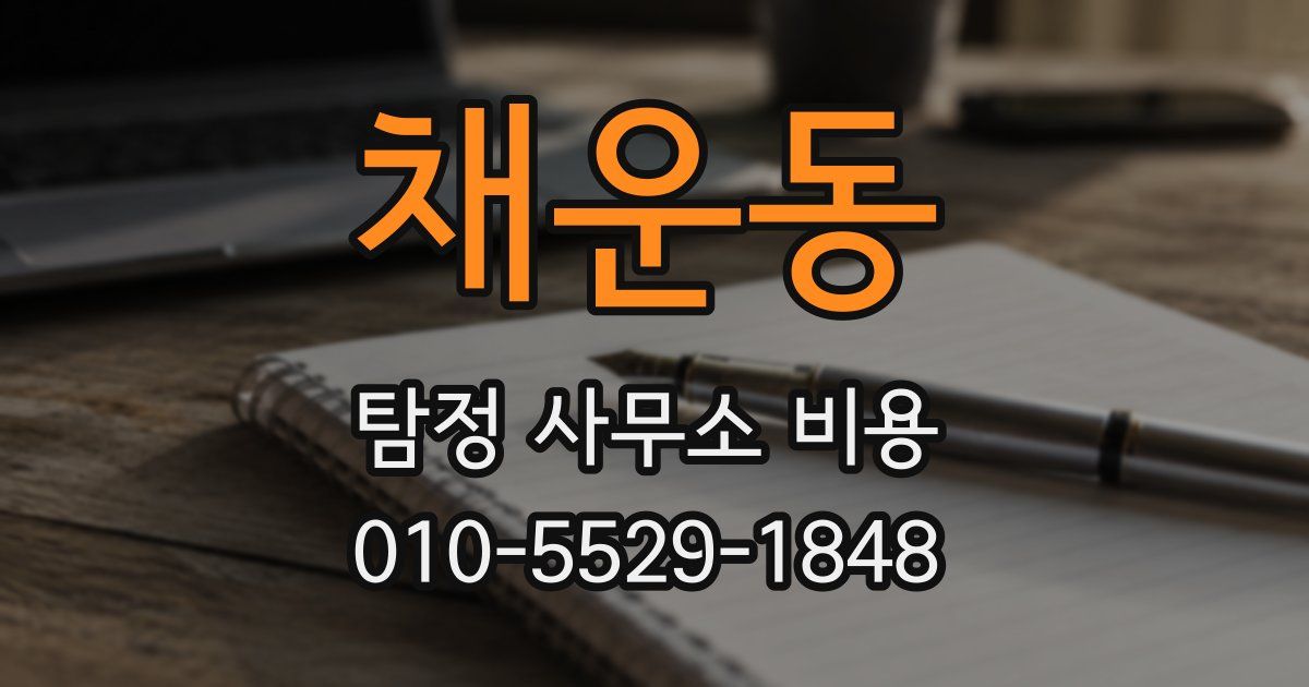 채운동 탐정 사무소 비용