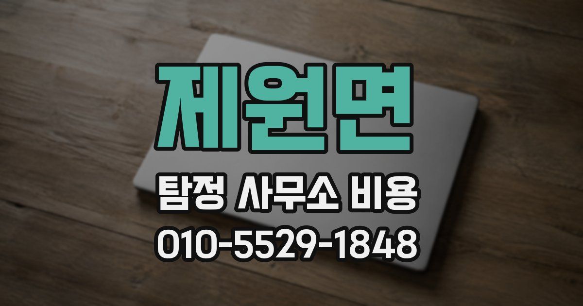 제원면 탐정 사무소 비용