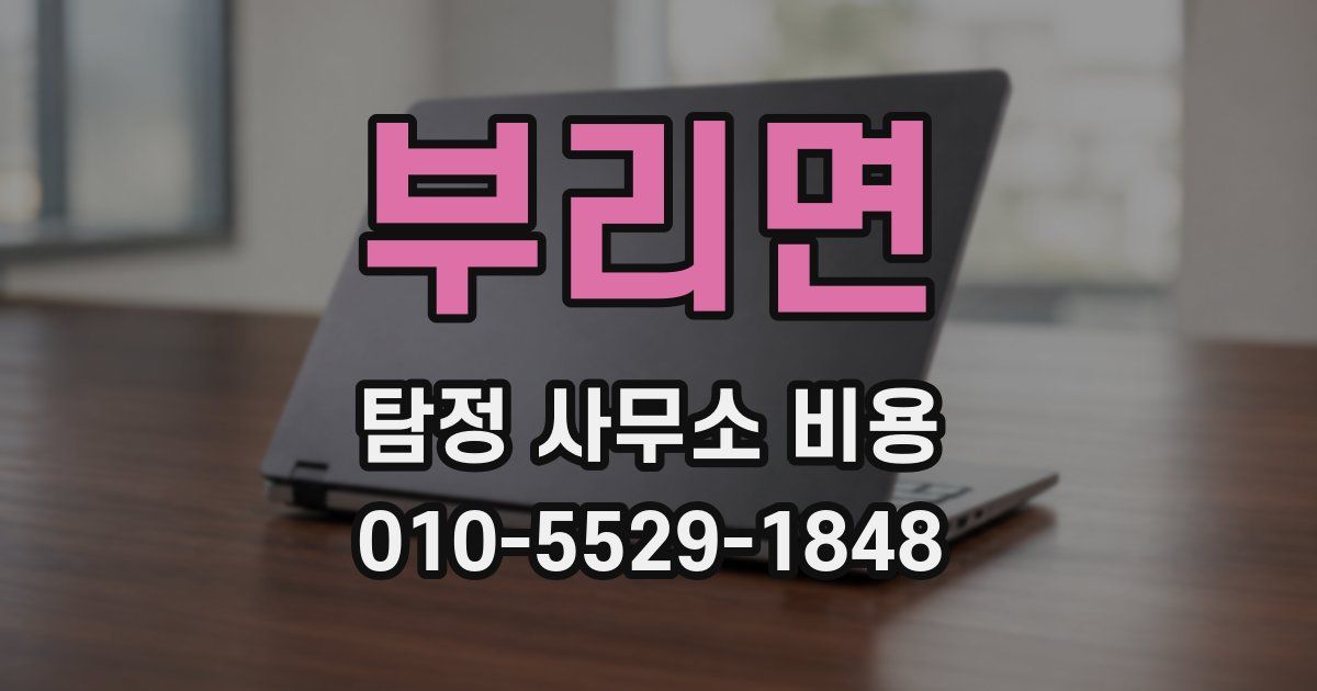 부리면 탐정 사무소 비용