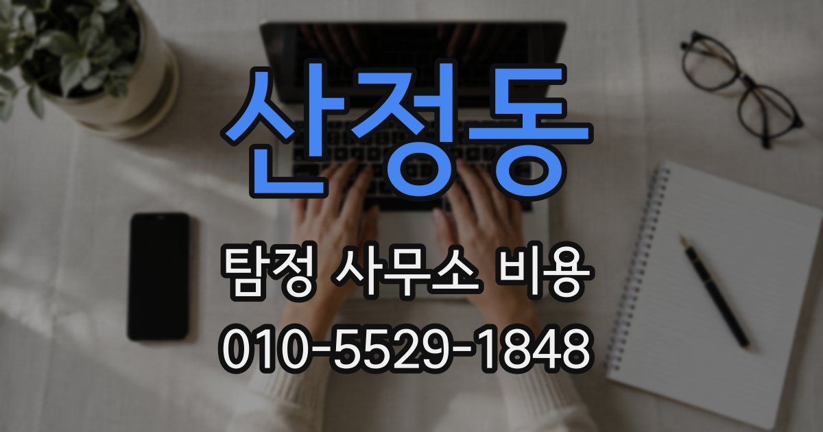 산정동 탐정 사무소 비용