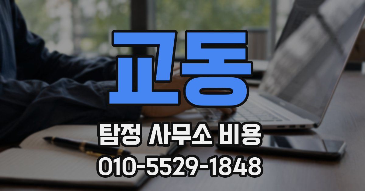 교동 탐정 사무소 비용