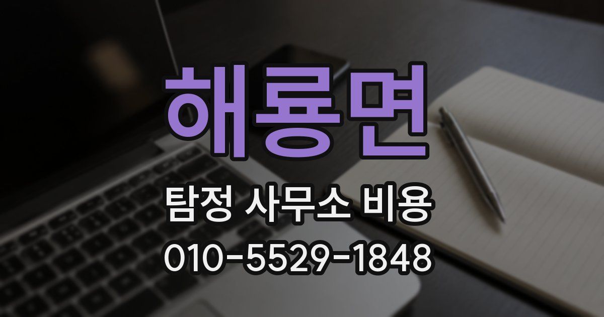 해룡면 탐정 사무소 비용