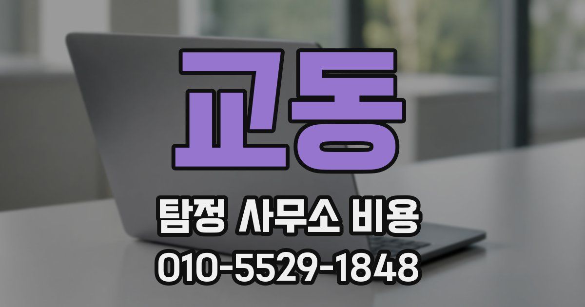 교동 탐정 사무소 비용