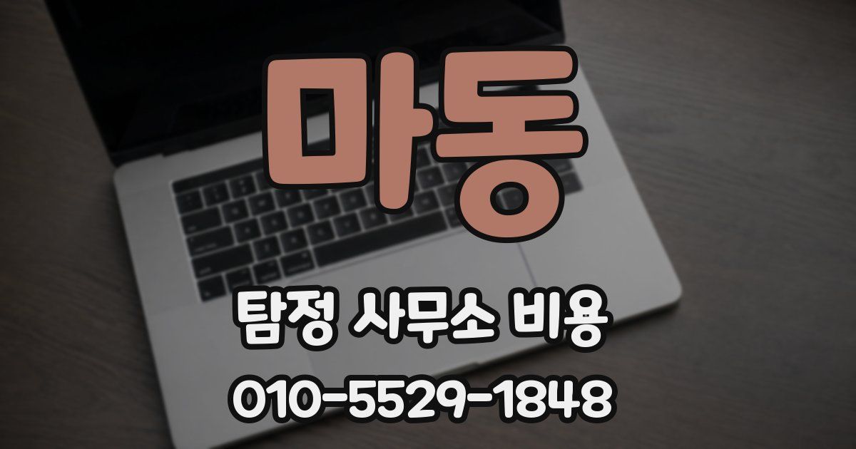 마동 탐정 사무소 비용