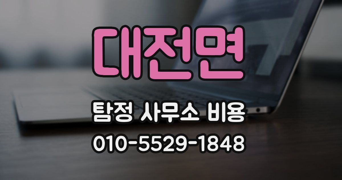 대전면 탐정 사무소 비용