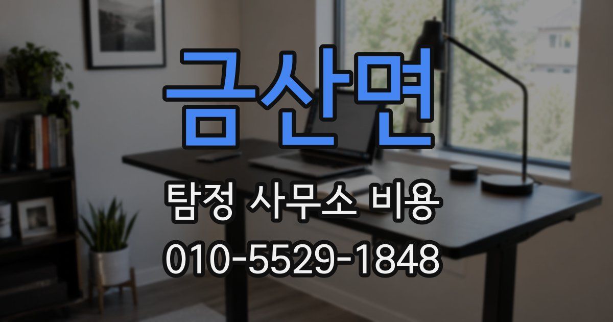 금산면 탐정 사무소 비용