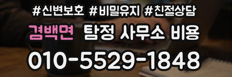 겸백면 탐정 사무소 비용
