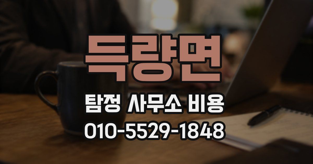 득량면 탐정 사무소 비용