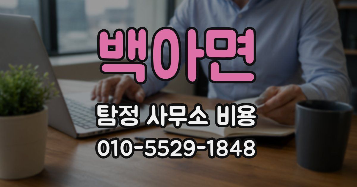 백아면 탐정 사무소 비용