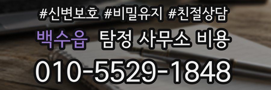 백수읍 탐정 사무소 비용