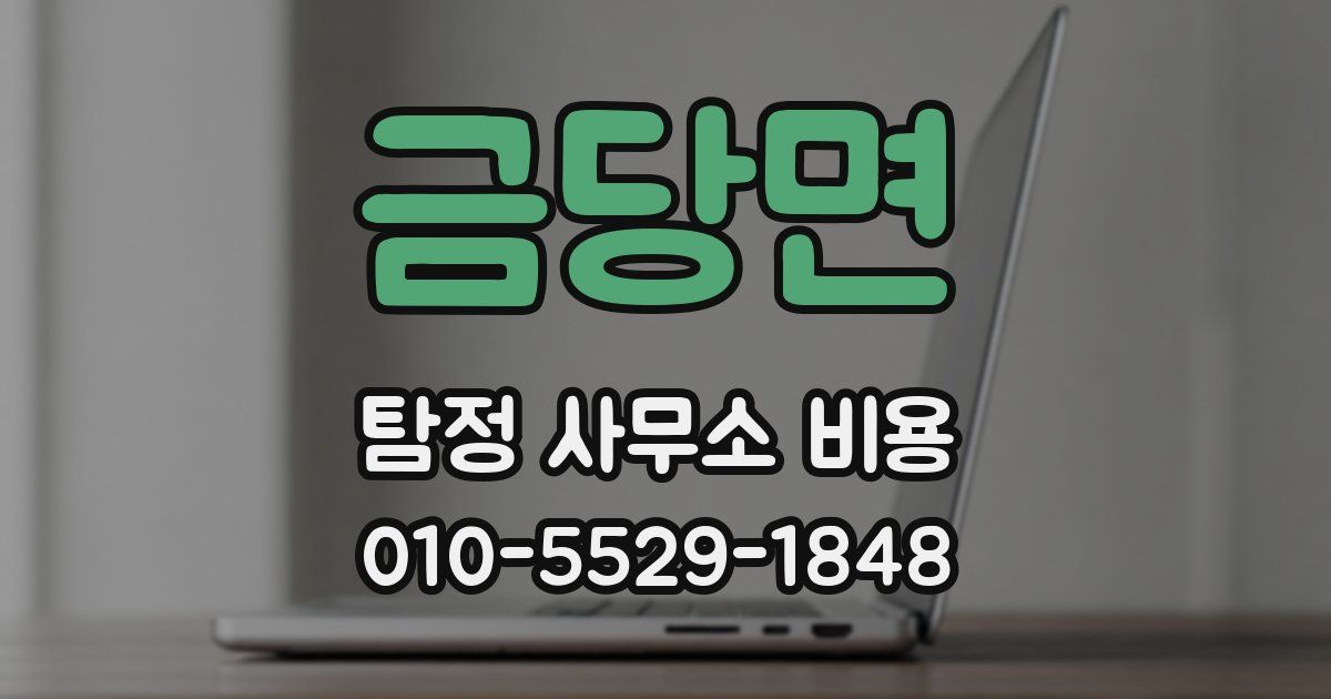금당면 탐정 사무소 비용