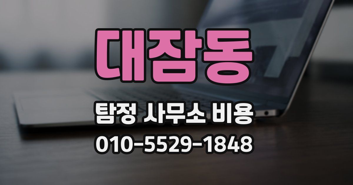대잠동 탐정 사무소 비용