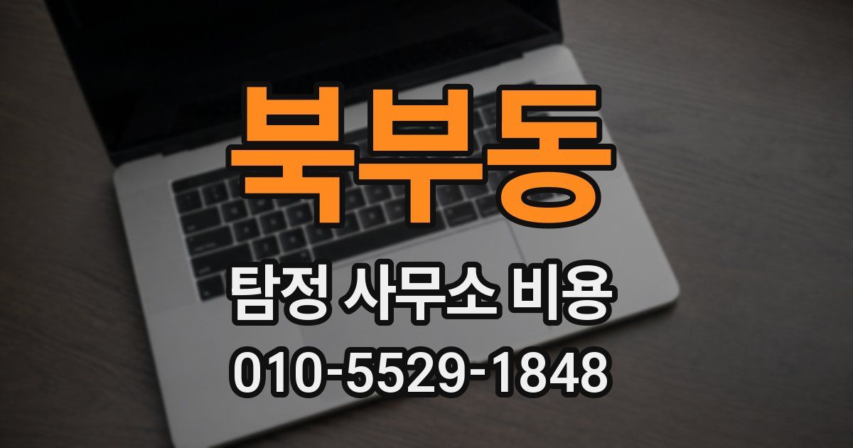 북부동 탐정 사무소 비용