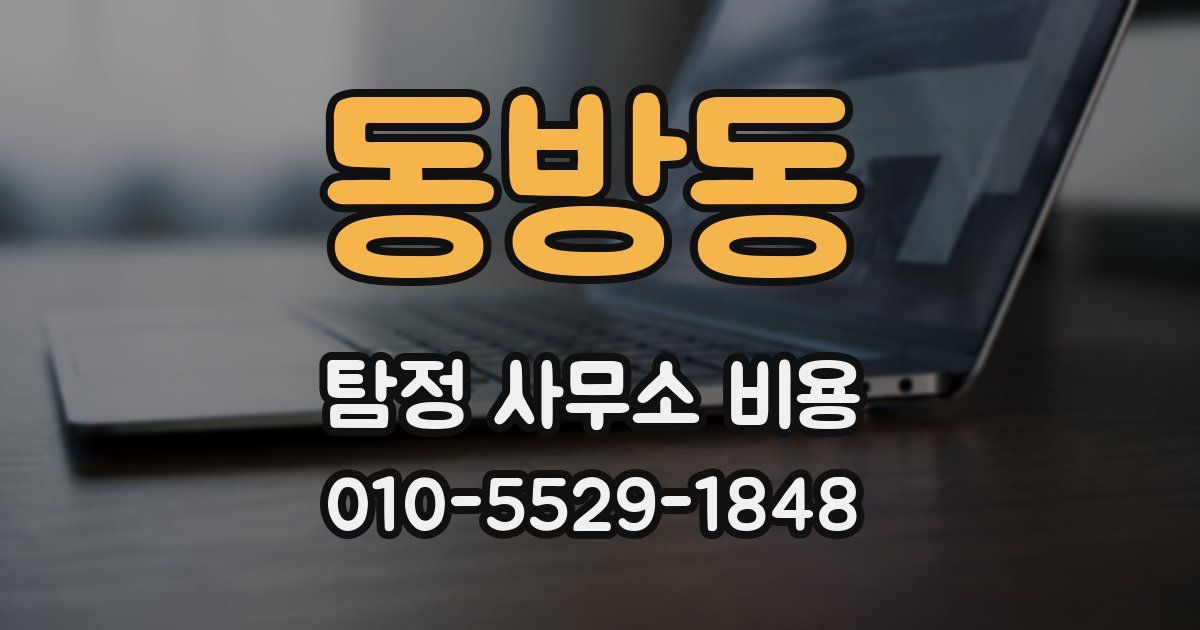 동방동 탐정 사무소 비용