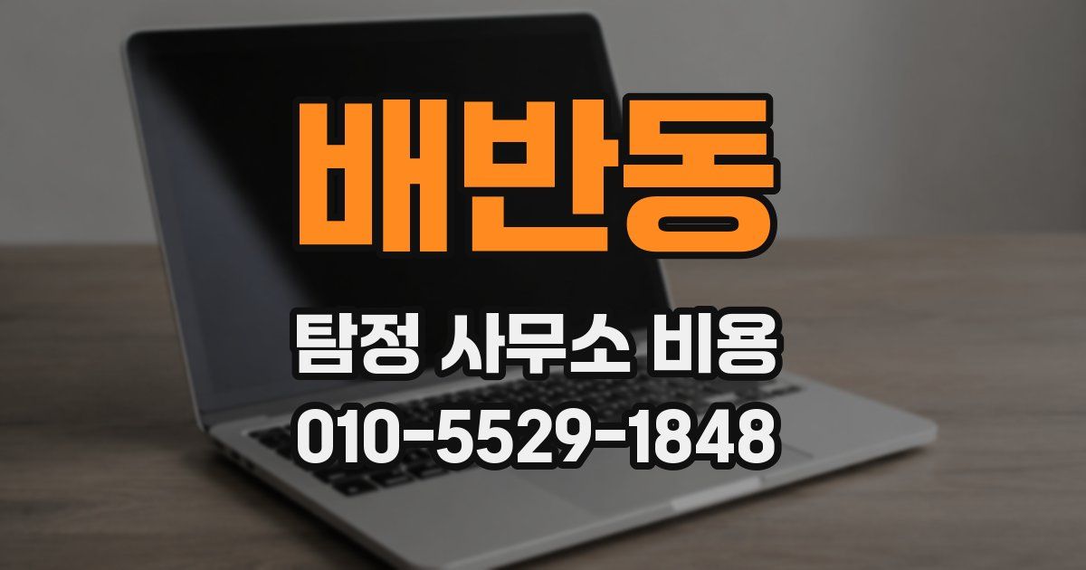 배반동 탐정 사무소 비용