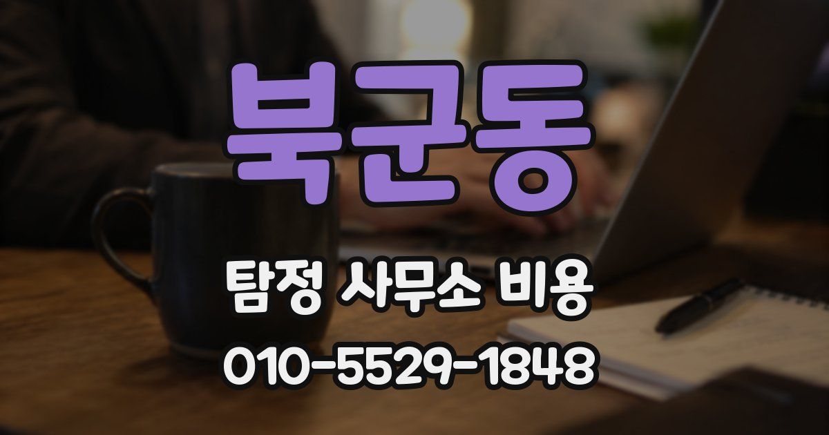 북군동 탐정 사무소 비용