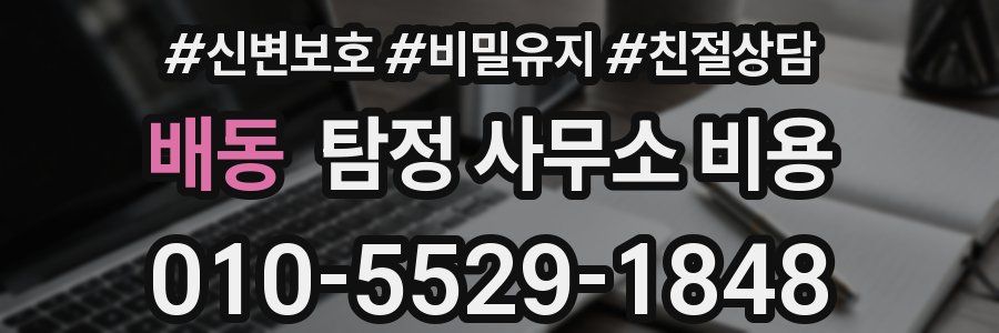 배동 탐정 사무소 비용