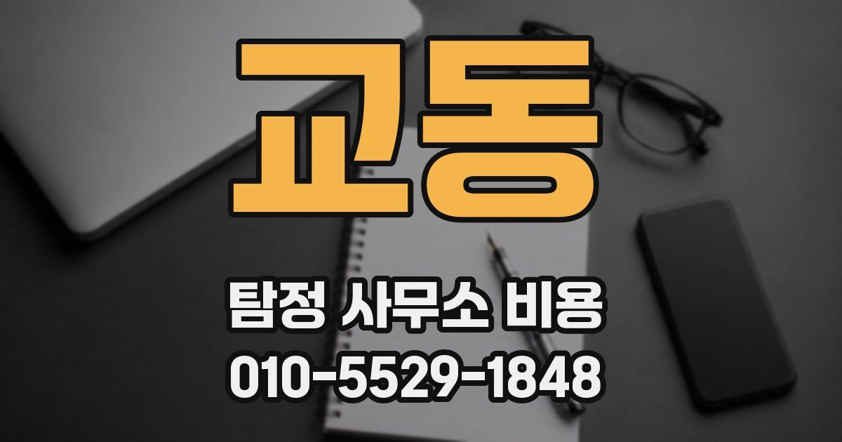 교동 탐정 사무소 비용