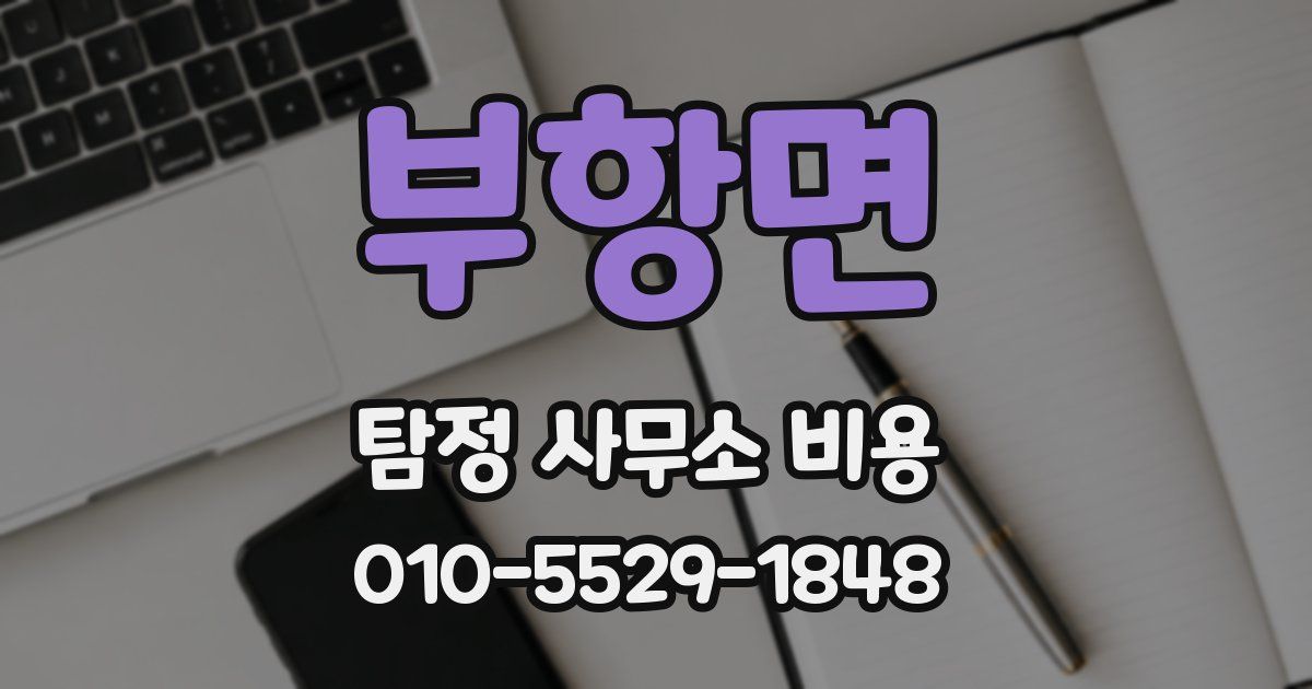 부항면 탐정 사무소 비용