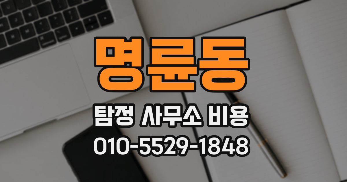 명륜동 탐정 사무소 비용