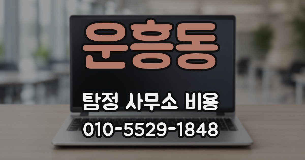 운흥동 탐정 사무소 비용