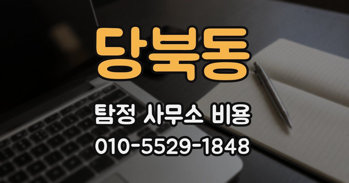 당북동 탐정 사무소 비용