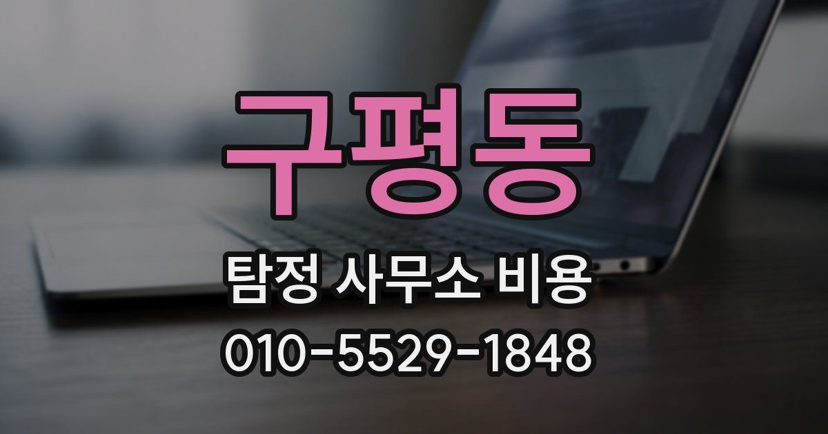 구평동 탐정 사무소 비용
