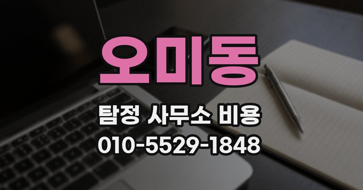 오미동 탐정 사무소 비용