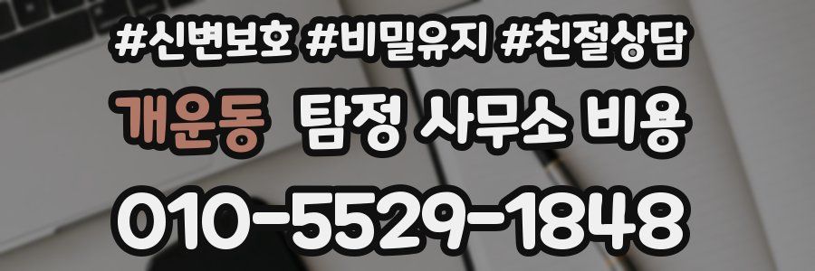 개운동 탐정 사무소 비용